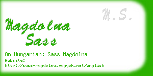 magdolna sass business card